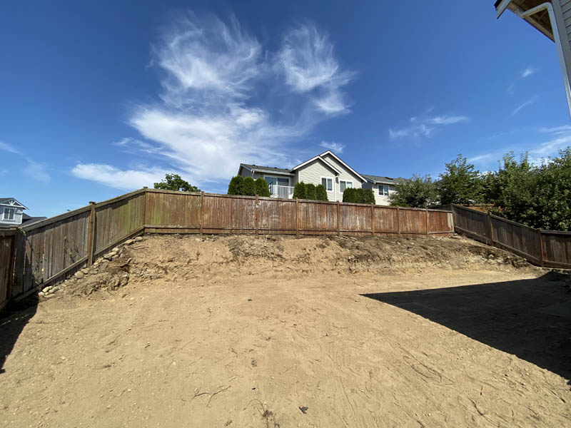 After — A backyard land clearing and grading project in south pierce county after photo