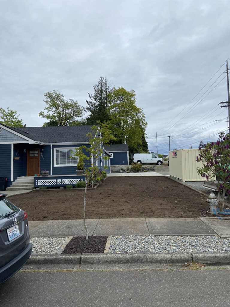 land grading job for new sod installation
