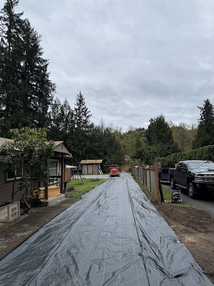 Before — Gravel driveway preparation with Frankys Excavation