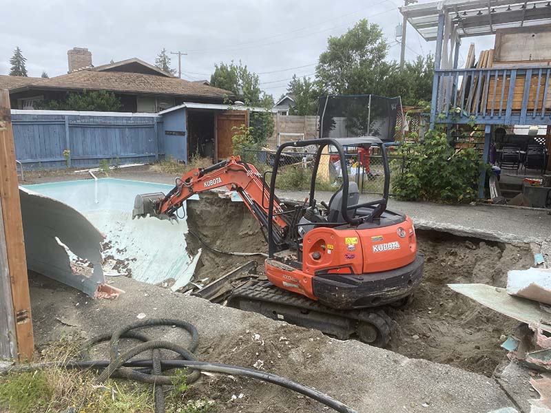Pool Demolition Tacoma WA Before