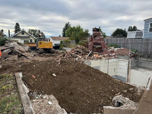 Home Demolition Project Out in Spanaway Half Way Down with Frankys Excavation