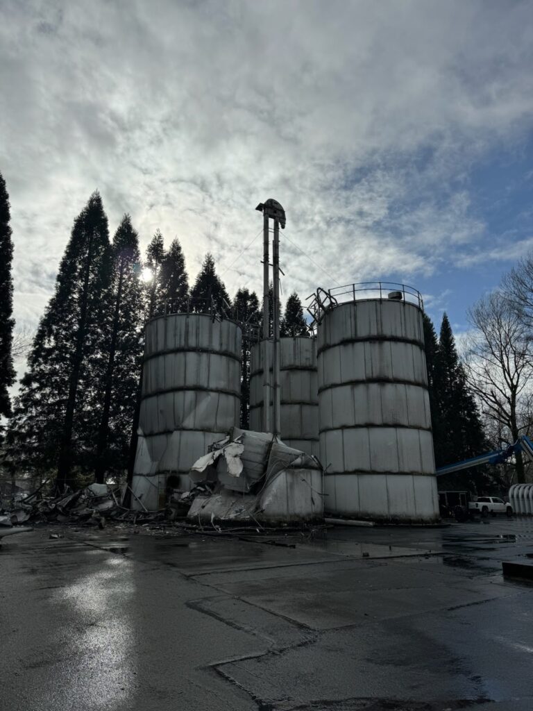 one of our bigger demolition jobs removing silo's at a church