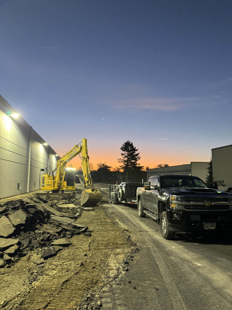 parking lot excavation for a commercial property with franky's excavation