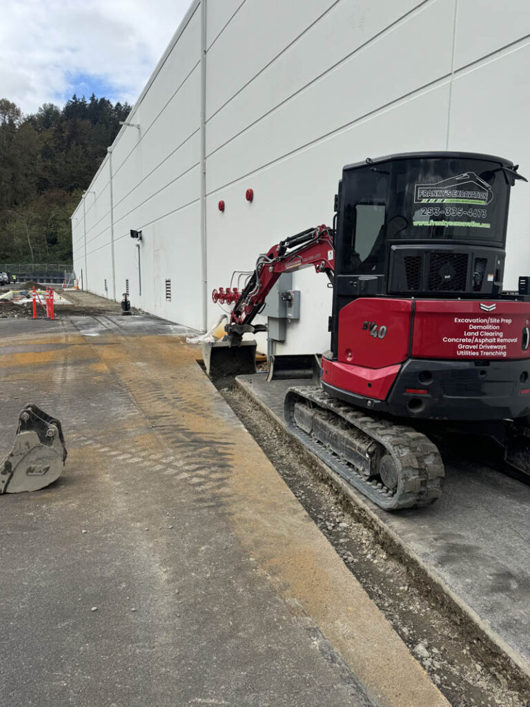 start of a weighing station excavation project for a commercial project with franky's excavation