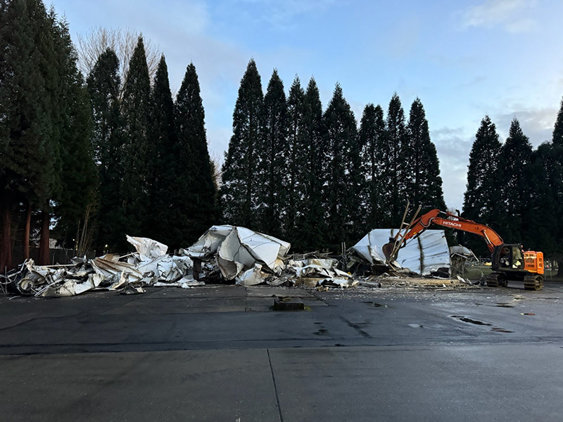 finalized demolition of the silos with franky's excavation