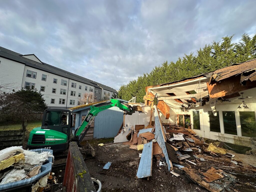 another hotel emergency demolition project being done by franky's excavation in pierce county washington
