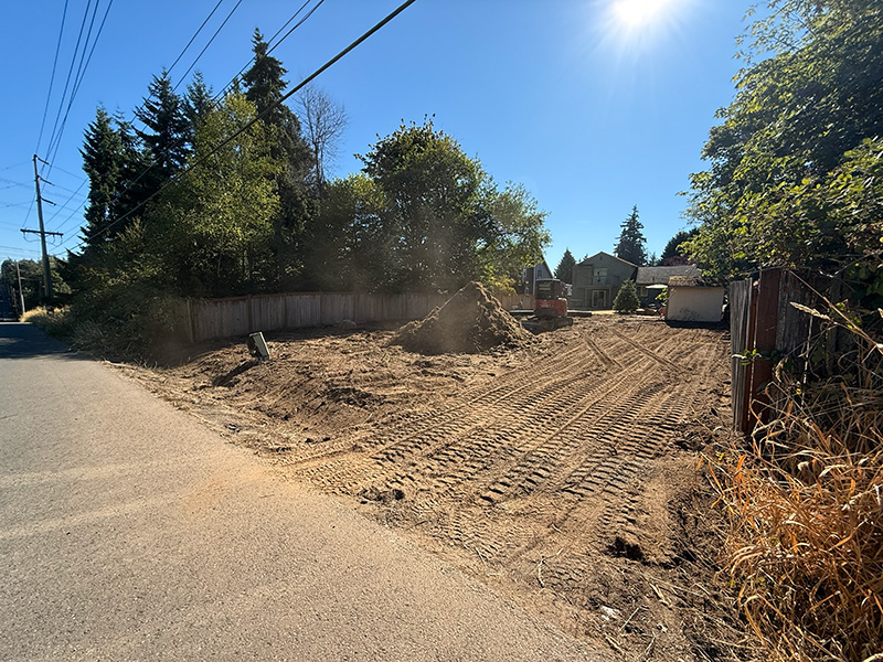 land clearing and leveling project being done by franky's excavation in pierce county, wa