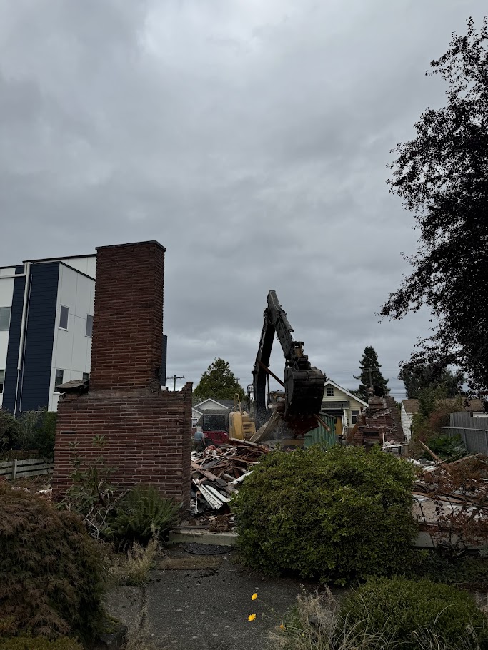 retaining wall and home removal being done by franky's excavation