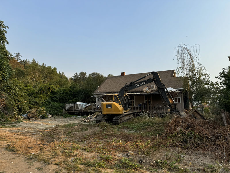 start of home demo with franky's excavation