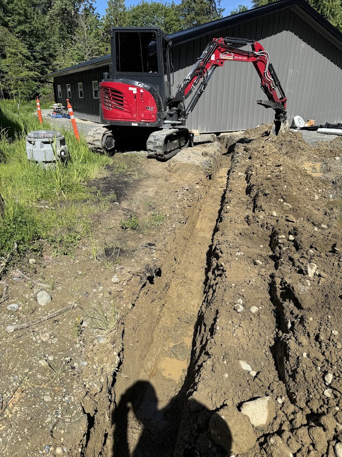 trench preparation for storm drain installation