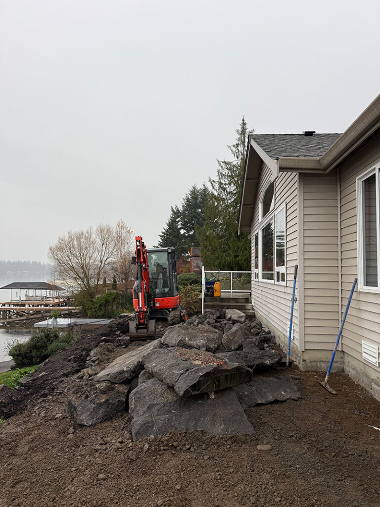concrete deck being removed by franky's excavation